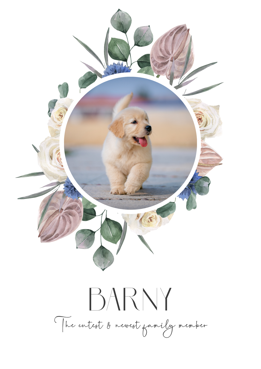 Botanical Wreath Portrait A3 Professional Print