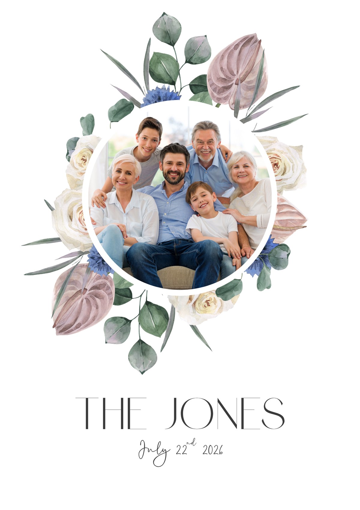 Botanical Wreath Portrait A3 Professional Print