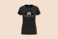 The Pearl Rainbow Birthday Tee in black, featuring a pastel rainbow and 'BIRTHDAY GIRL' text with a personalised name.